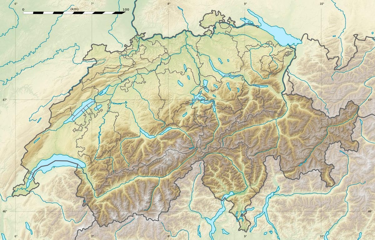 地图瑞士的救济