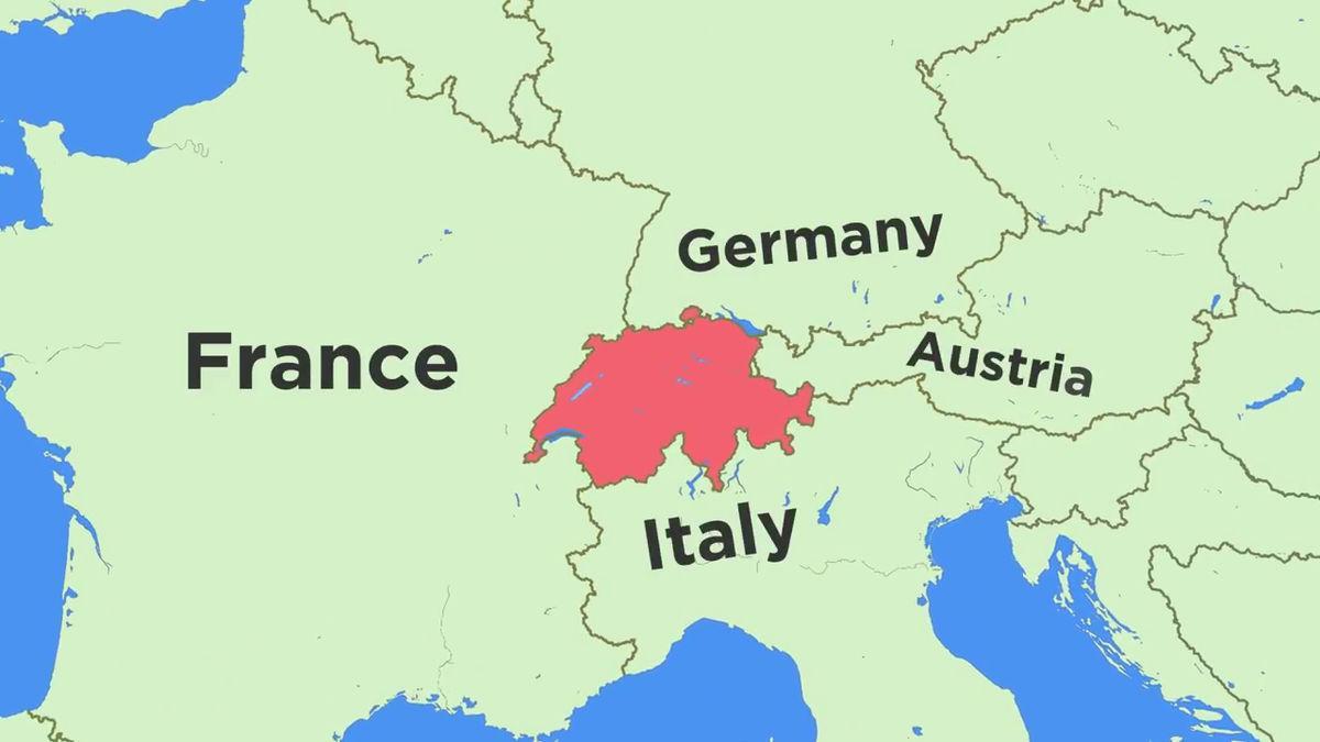 地图瑞士和邻国