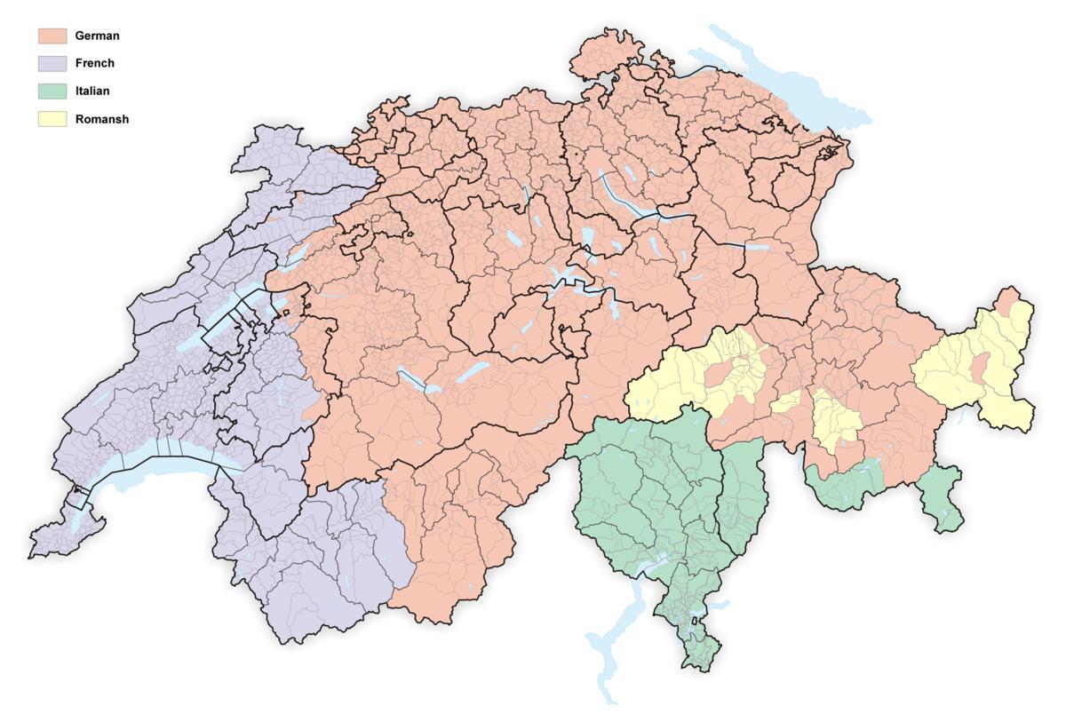地图瑞士的语言