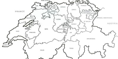 瑞士空白的地图