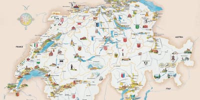 旅游景点在瑞士的地图