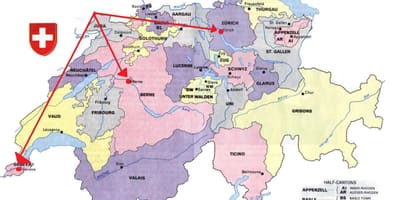 瑞士日内瓦欧洲的地图