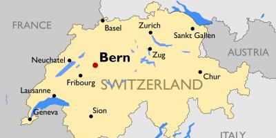 地图瑞士与主要城市